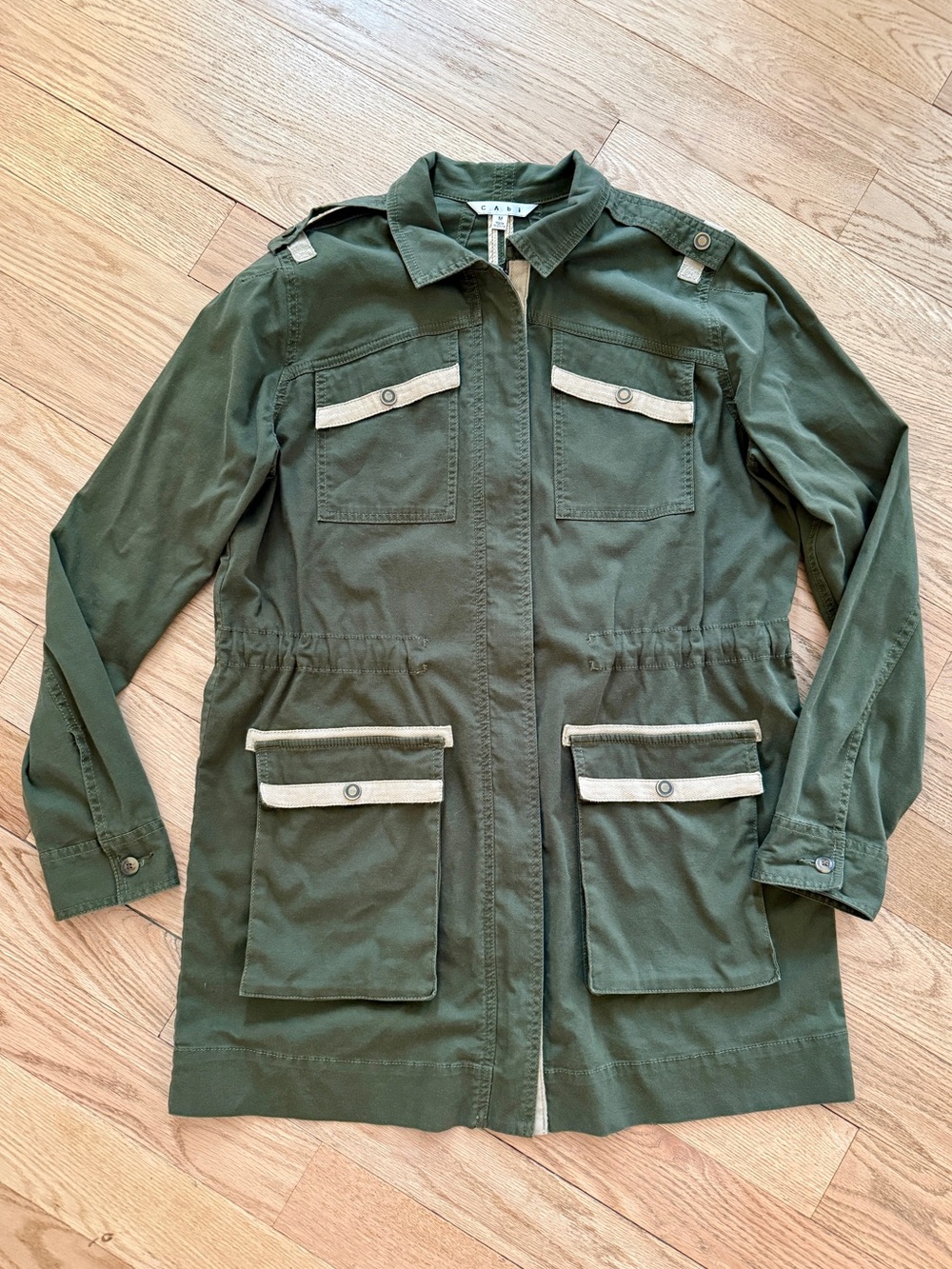 CABI Olive Green Utility Field Military Jacket Medium - Picture 2 of 10